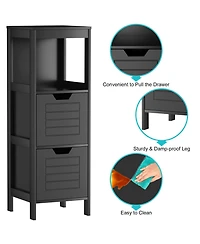 Bathroom Wooden Floor Cabinet Multifunction Storage Rack Stand Organizer