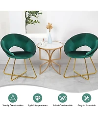 Costway Modern Velvet Accent Chair Upholstered Vanity