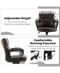 Executive Leather Office Chair Adjustable Computer Desk Chair
