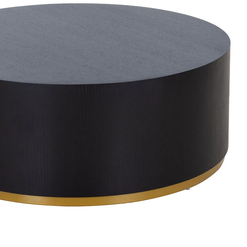 Streamdale Round Coffee Table Side Table For Living Room Fully Assembled Black