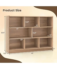 8 Cube 3-Tier Open Wooden Bookshelf Toy Storage Organizer with Anti-toppling Kits