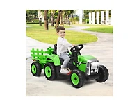 Slickblue 12V Ride on Tractor with 3-Gear-Shift Ground Loader for Kids 3+ Years Old