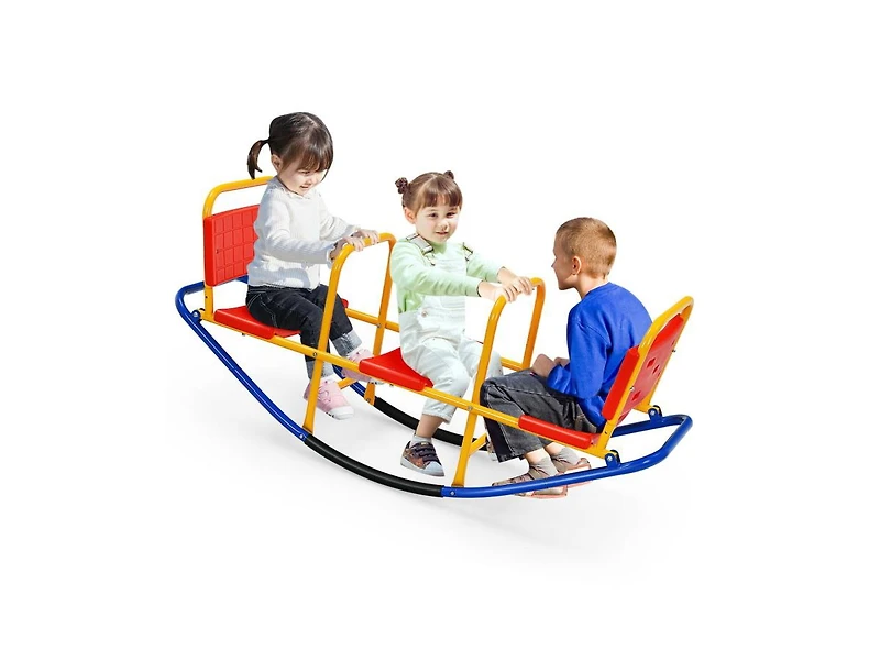 Slickblue Outdoor Kids Seesaw Swivel Teeter for 3 to 8 Years Old