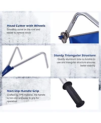 Inolait 21 Feet Adjustable Aluminum Snow Roof Rake with Wheels and Oxford Slide