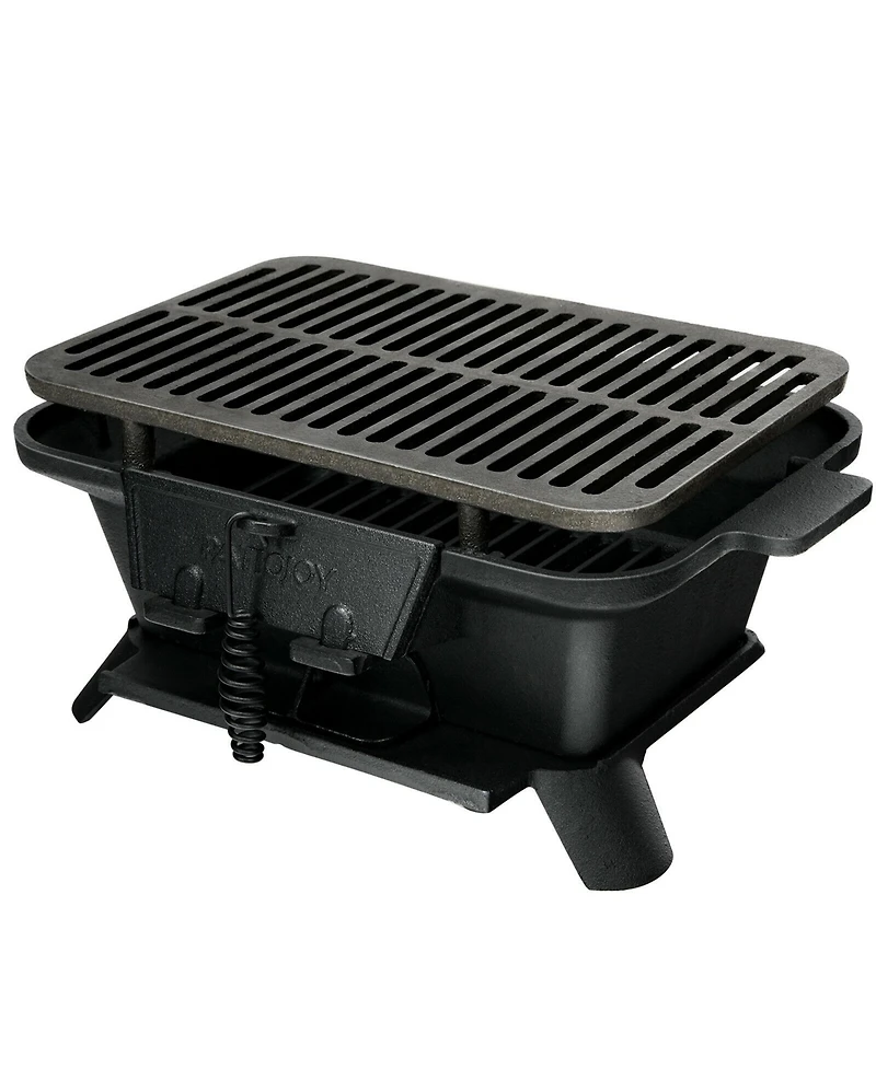 Heavy Duty Cast Iron Charcoal Grill Tabletop Bbq Grill Stove for Camping Picnic