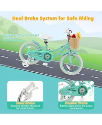 16" Kid s Bike with Training Wheels Adjustable Handlebar Seat Handbrake