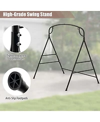 Costway Patio Metal Swing Stand Heavy-Duty A-Shaped Swing Frame with Double Side Bars