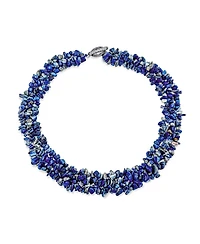 Bling Jewelry Big Chunky Chips Cluster Multi Strand Statement Bib Collar Necklace