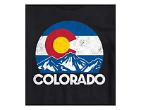 Hybrid Apparel Retro Colorado Flag Mountains Men's Short Sleeve Tee