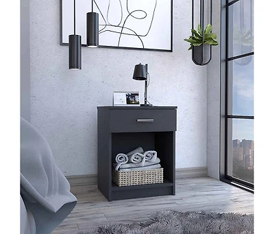 Streamdale Eco Nightstand, Superior Top, One Drawer, Lower Shelf