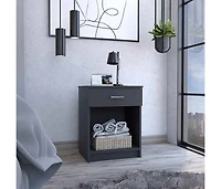 Streamdale Eco Nightstand, Superior Top, One Drawer, Lower Shelf
