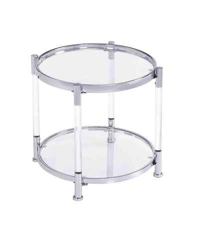 Streamdale Furniture Contemporary Acrylic End Table with Glass Top