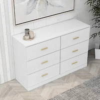 Streamdale Modern 6-Drawer Dresser Ample Storage, Sturdy & Safe