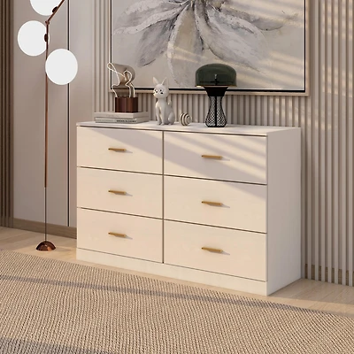 Streamdale Modern 6-Drawer Dresser Ample Storage, Sturdy & Safe