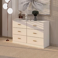 Streamdale Modern 6-Drawer Dresser Ample Storage, Sturdy & Safe