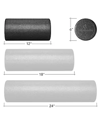 Philosophy Gym 12" High-Density Foam Roller for Exercise, Massage, Muscle Recovery - Round, Black