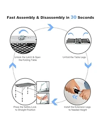 Sugift Aluminum Grill Table with Iron Mesh Top