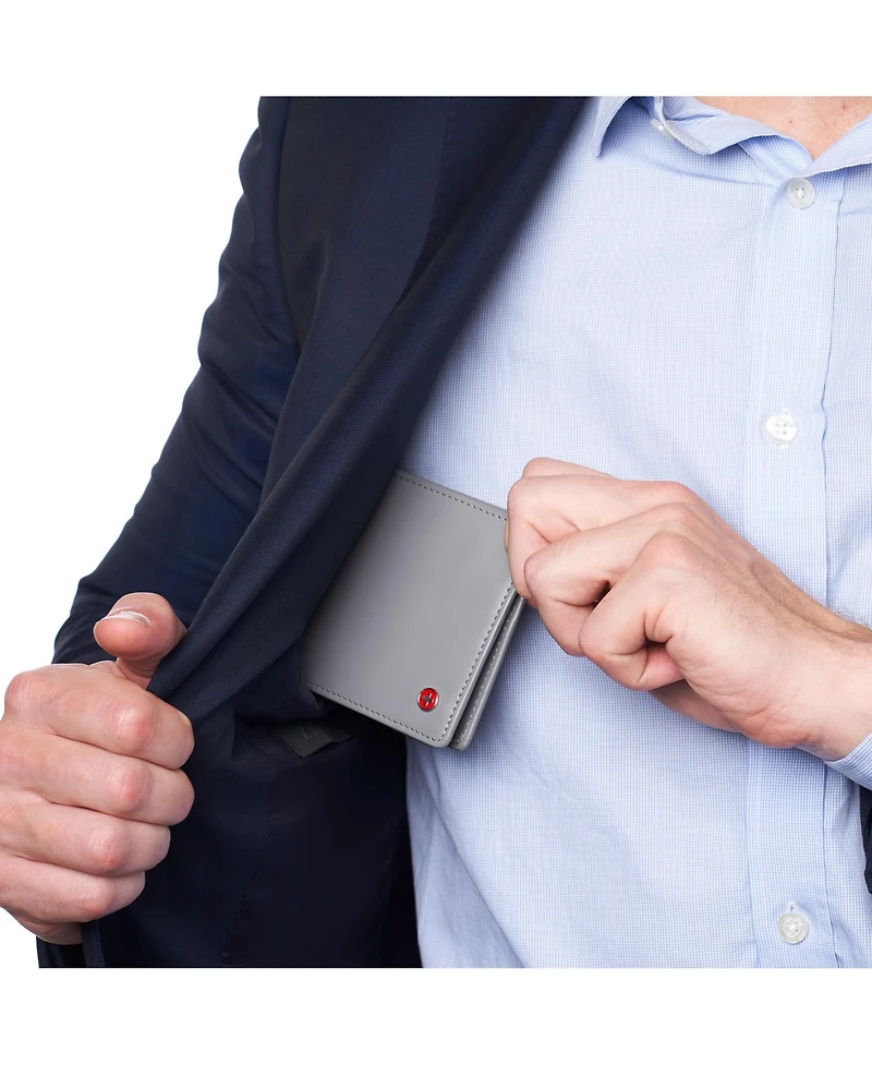 Alpine Swiss Mens Genuine Leather Wallet Passcase Bifold Rfid Safe 2 Id Windows