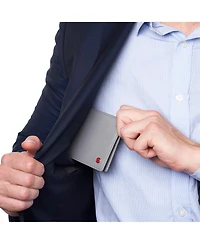 Alpine Swiss Mens Genuine Leather Wallet Passcase Bifold Rfid Safe 2 Id Windows