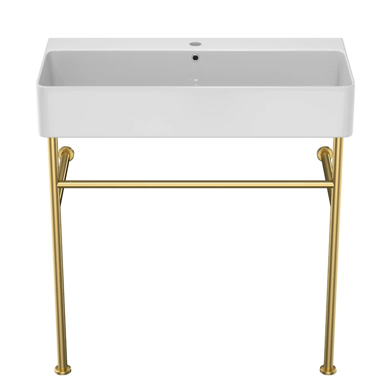 Streamdale Bathroom Console Sink with Gold Legs