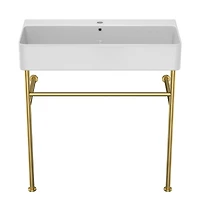 Streamdale Bathroom Console Sink with Gold Legs