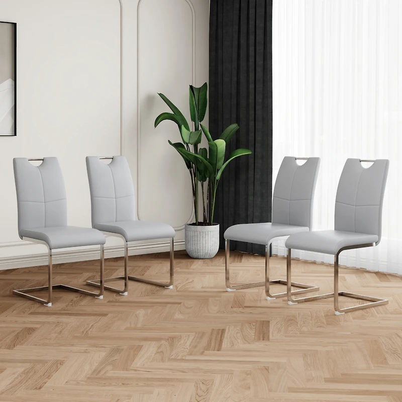 Streamdale Furniture Set of 4 Modern Faux Leather Dining Chairs