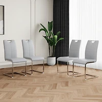 Streamdale Furniture Set of 4 Modern Faux Leather Dining Chairs