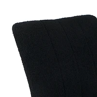 Black Teddy Wool Dining Chairs with Goldplated Legs (Set of 4)