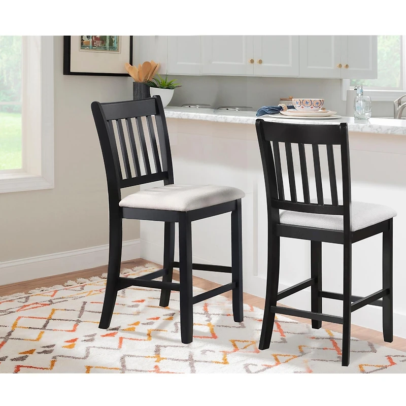 Streamdale Rustic Counter Height Dining Chairs with Foot Support