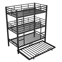 Streamdale Metal Twin Size Triple Bunk Bed With Trundle