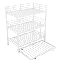 Streamdale Metal Twin Triple Bunk Bed With Trundle