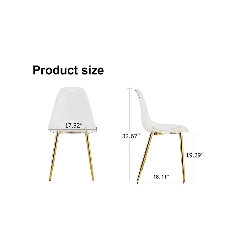 Streamdale Furniture Modern Transparent Dining Chair Set