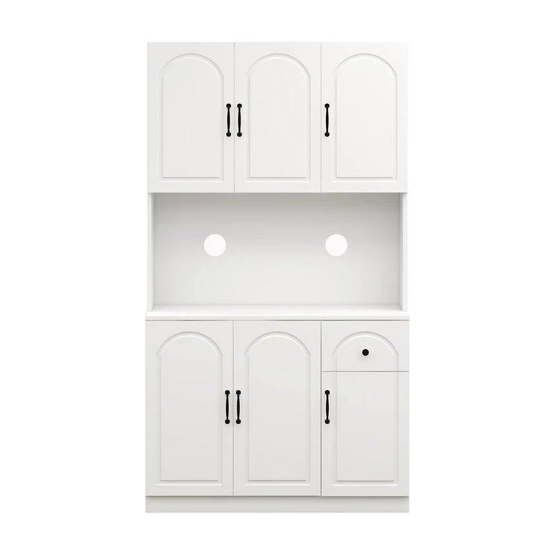 Streamdale Furniture 71" Kitchen Pantry Storage Cabinet With Microwave Oven Countertop