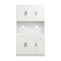 Streamdale Furniture 71" Kitchen Pantry Storage Cabinet With Microwave Oven Countertop