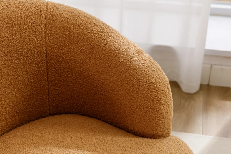 Streamdale Khaki Teddy Fabric Accent Barrel Chair