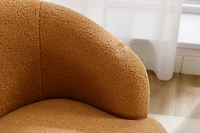 Streamdale Khaki Teddy Fabric Accent Barrel Chair