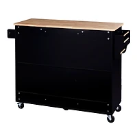 Streamdale Rolling Kitchen Island with Storage and Spice Rack Tower