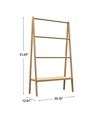 Streamdale Bamboo Ladder Towel Rack With Storage Shelf