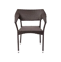 Merrick Lane Cheri Fade And Weather Resistant Modern Pe Rattan Patio Dining Chair With Reinforced Steel Frame, Set of 4