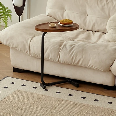Streamdale Brown Cshaped Side Table, Small Sofa Table For Living Room