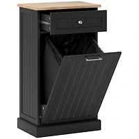 Homcom Hidden Container Waste Bin Hands Free Kitchen Cabinet Tipping Opening