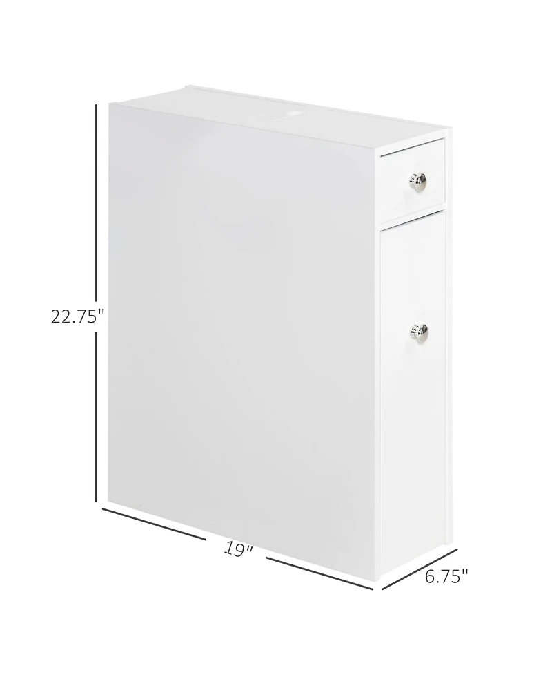 Homcom Wooden Narrow Modern Bathroom Furniture Cabinet,