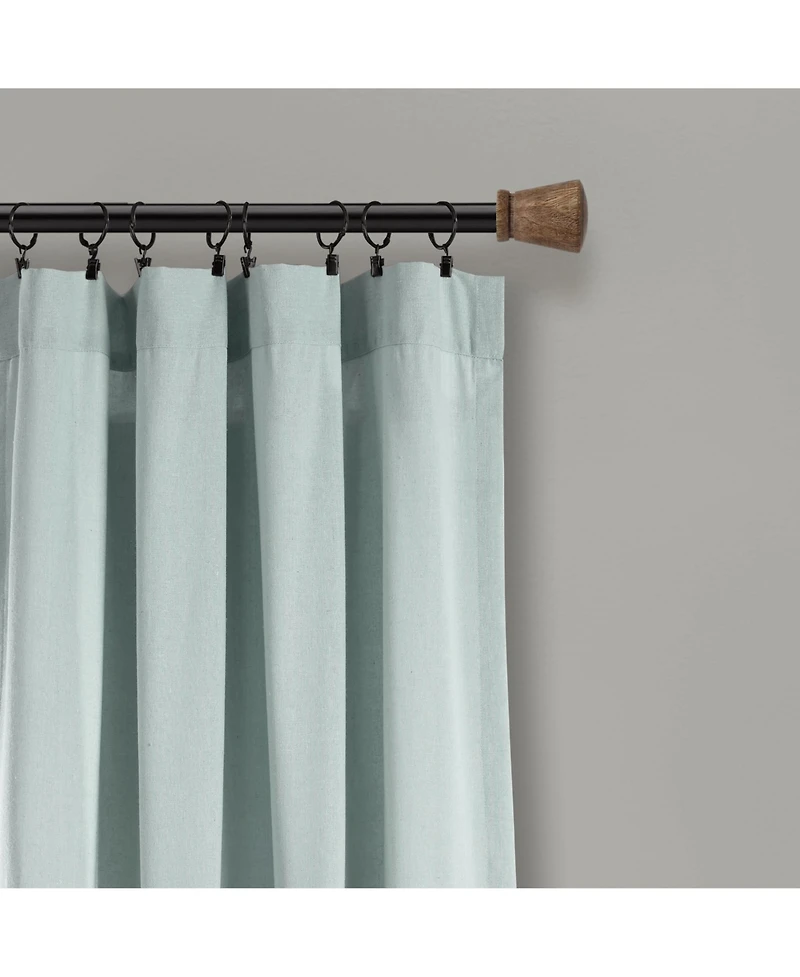 Lush Decor Linen Button Window Curtain Panels