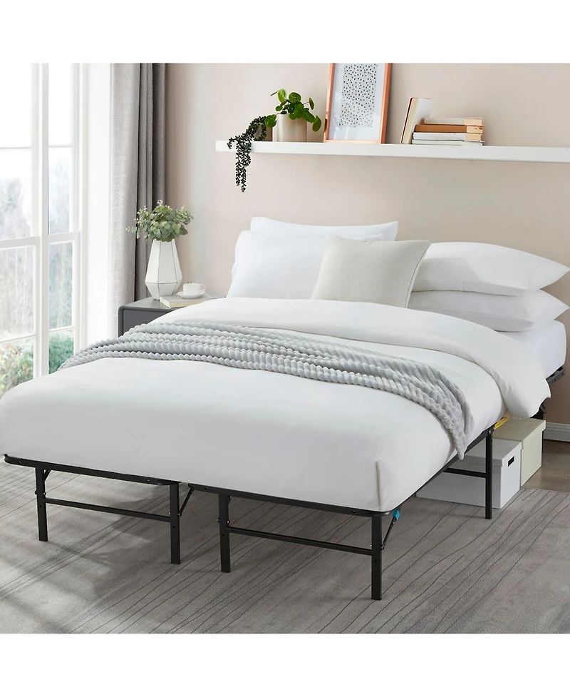 14" Adjustable Foldable Steel Bed Frame - Queen