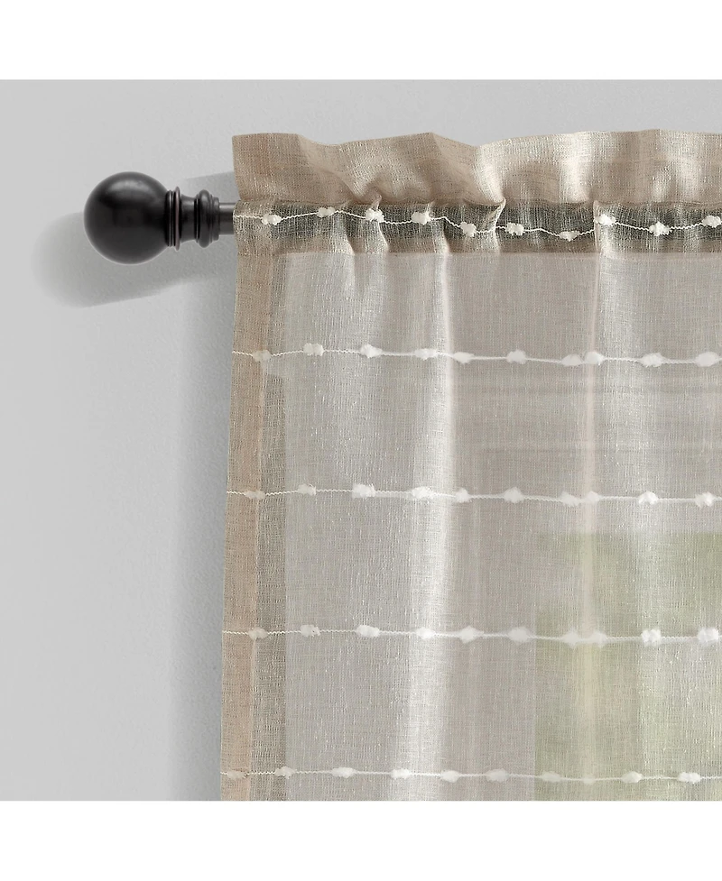 Lush Decor Farmhouse Textured Sheer Valance