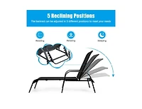 Slickblue Adjustable Patio Chaise Folding Lounge Chair with Backrest