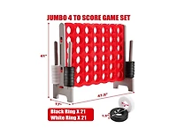 Slickblue 3.5 Feet Tall Jumbo 4 to Score Giant Game Set with 42 Jumbo Rings