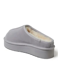 Dearfoams Women's Queenstown Genuine Shearling Platform Clog Slipper