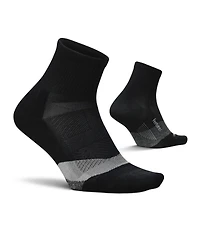 Feetures Men's Elite Light Cushion Quarter Solid - Sport Sock with Targeted Compression - New Black