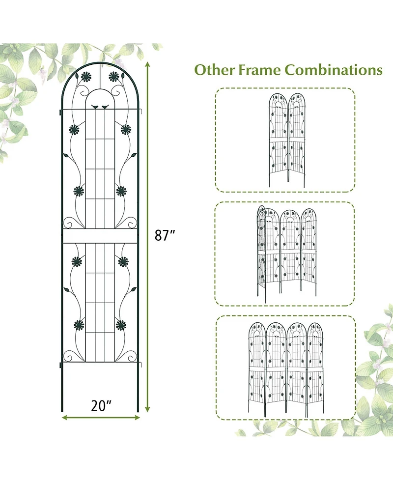 Slickblue 2 Pack 86.5 x 20 Inches Metal Garden Trellis for Climbing Plants